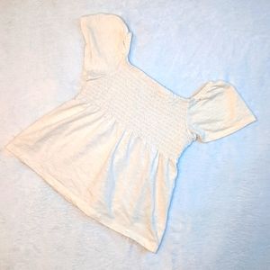 Old Navy White Capped Sleeve Flowy Shirt